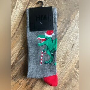 Unisex T-Rex Santa Christmas Socks